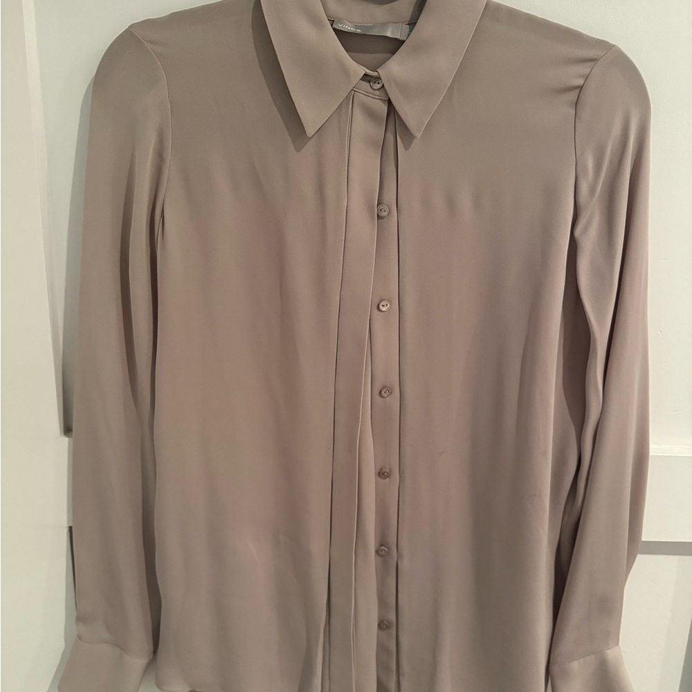 Vince Women's Taupe Button Down Shirt